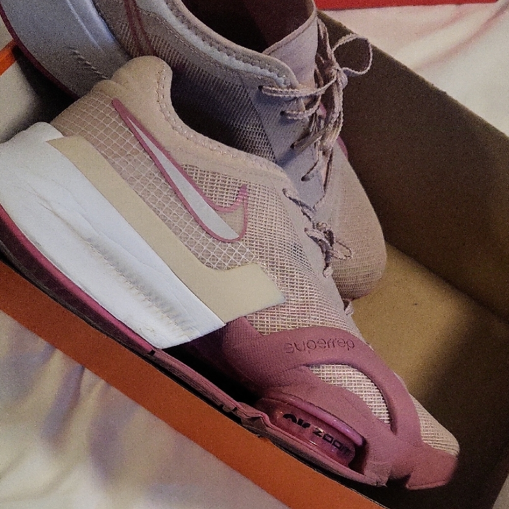 Nike Women's Pink and Beige Athletic Shoes